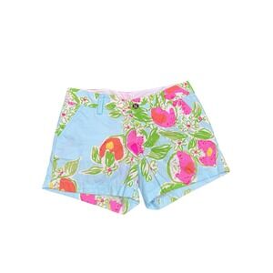Lilly‎ Pulitzer Women Size 6 Callahan Shorts  Pool Blue Pink Lemonade Resortwear